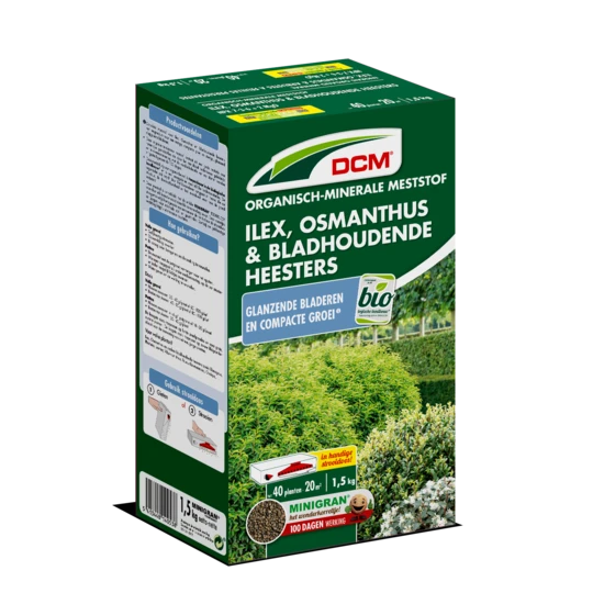 DCM Meststof Ilex, Osmanthus & Bladhoudende Heesters 3 KG 3 DCM Meststof Ilex, Osmanthus & Bladhoudende Heesters 3 KG